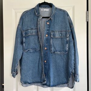 Zara Light Blue Denim Shirt Jacket